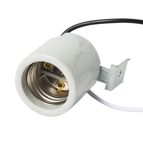 사기 램프 소켓 E26 ㄱ자붙임쇠 선길이 40cm 브라켓형 백열/삼파장/LED전구용